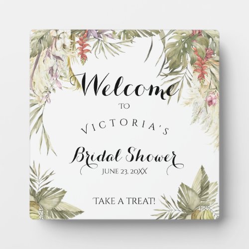 Boho Tropical Bridal Shower  Plaque