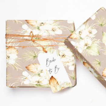 Boho Tropical Bridal Wrapping Paper by SugSpc_Invitations at Zazzle