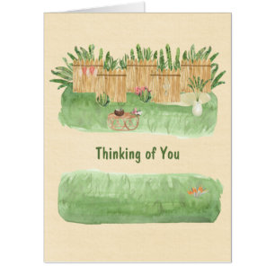 Boho Tropical Customizable Thinking of You Card