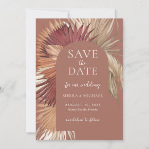 Boho Tropical Fan Palms Wedding Save the Date