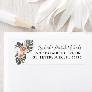 Boho Tropical Floral Beach Vibe Label