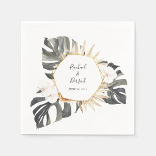 Boho Tropical Floral Beach Wedding Napkins