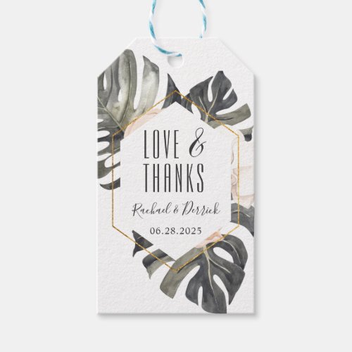 Boho Tropical Floral Geometric Thank You Gift Tags