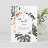 Boho Tropical Floral Graduation Party Invitation (Standing Front)