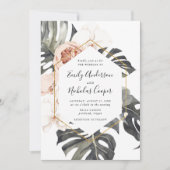 Boho Tropical Floral Wedding Invitation (Front)