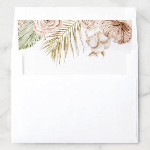 boho tropical floral wedding invite envelope liner