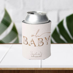 Boho Tropical Flowers Baby Shower Favors Can Cooler
