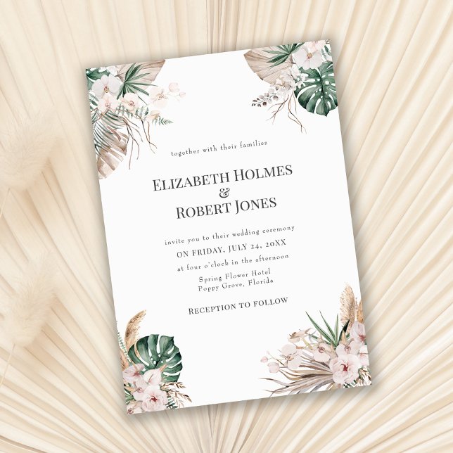 Boho Tropical Garden Wedding Invitation (Creator Uploaded)