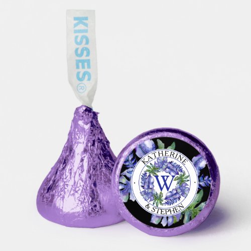 Boho Tropical Leaves Purple Wedding  Hersheys Kisses