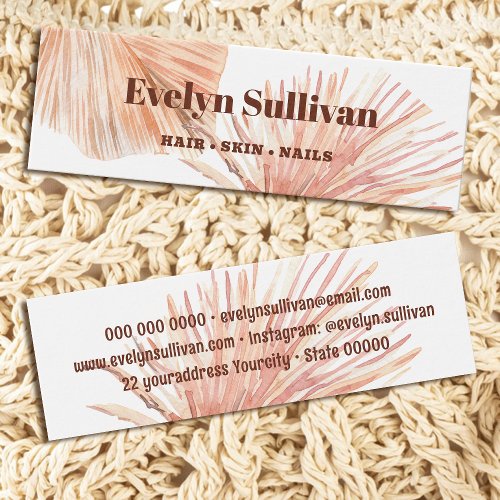 boho tropical mini business card