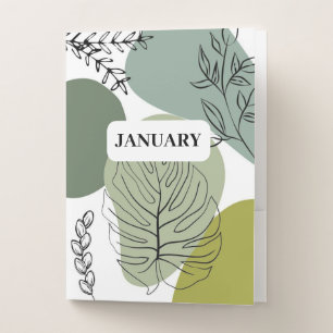 Boho Tropical Monthly Pocket Folder
