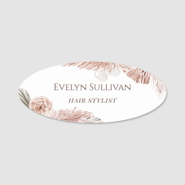 Boho Tropical Name Tag (Front)