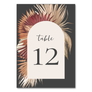 Boho Tropical Oasis Coastal Elegance Gray Table Number