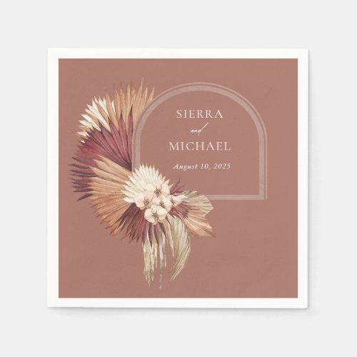 Boho Tropical Oasis Elegant Wedding Napkins