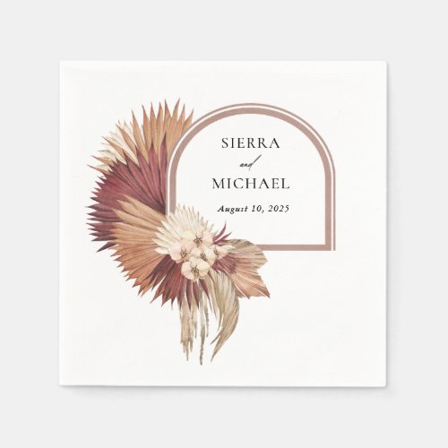 Boho Tropical Oasis Elegant Wedding Napkins