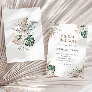 Boho Tropical Orchid Bridal Brunch Invitation