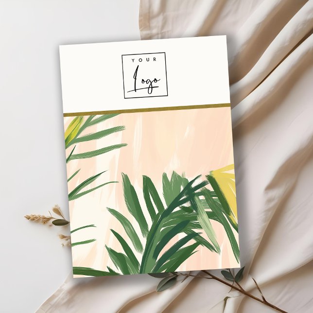 Boho Tropical Palm Leaf Blank Jewelry Holder Logo Business Card (Creator Uploaded)