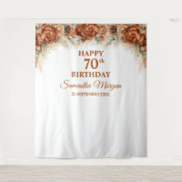 Boho tropical pampas grass palm 70th birthday