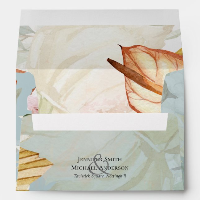 BOHO Tropical Pampas Grass Wedding Envelope (Back (Bottom))