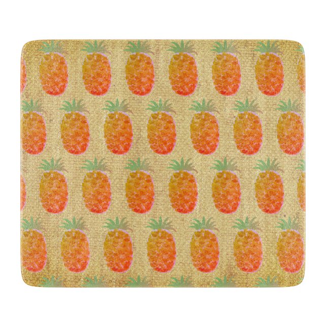 Boho Tropical Pineapple Cutting Board (Front)