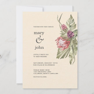 Boho Tropical Protea Invitation