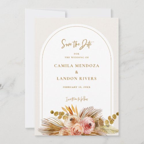 Boho Tropical Save The Date Announcement Card C103