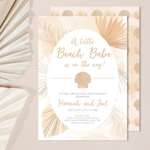Boho Tropical Seashell Gender Neutral Baby Shower Invitation