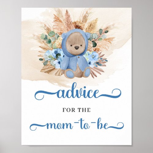 Boho tropical teddy bear Advice for the mom_to_be Poster