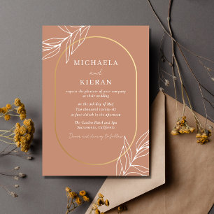 Boho Tropical Terracotta Modern Wedding Invitation