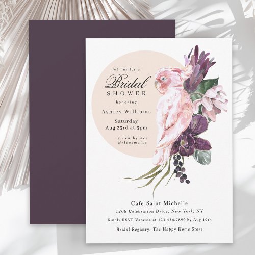 Boho Tropical Watercolor Botanical Bridal Shower Invitation