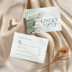 Boho Tropical Watercolor Wedding RSVP