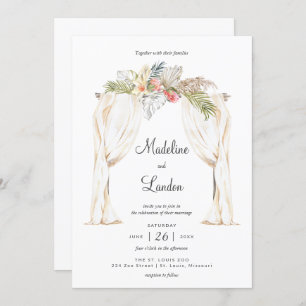 Boho Tropical Wedding Destination Invitation