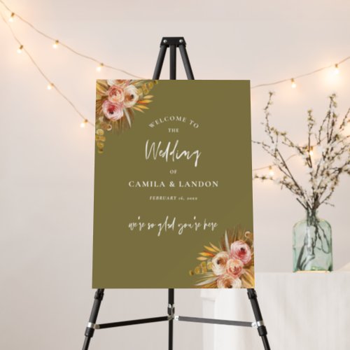 Boho Tropical Welcome Sign Bohemian Wedding C103