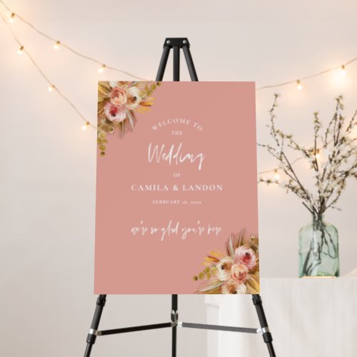 Boho Tropical Welcome Sign Bohemian Wedding C103