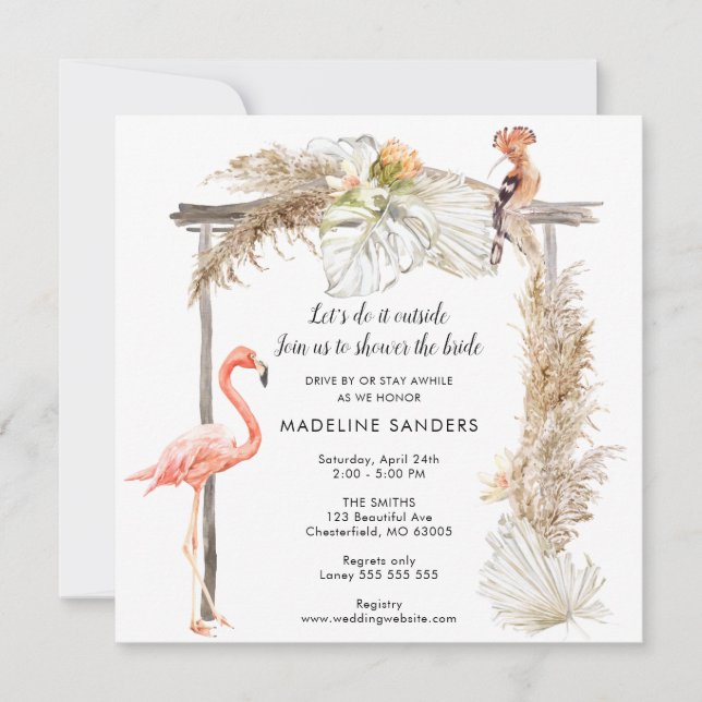 Boho Tropics Outside Bridal Shower Invitation (Front)