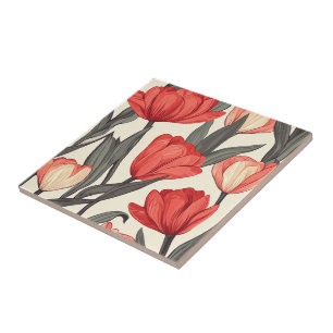 Boho Tulip Ceramic Tiles For Cozy Interiors