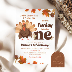 Boho Turkey First Birthday Boy Invitation