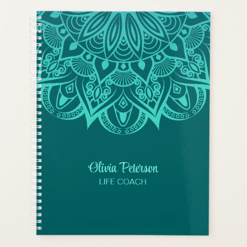 Boho Turquoise and Teal Mandala Life Coach Planner