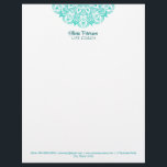 Boho Turquoise Mandala Life Coach Letterhead<br><div class="desc">Boho Turquoise Mandala Life Coach Letterhead</div>