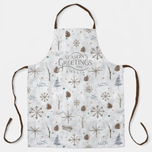 Boho Twigs & Pinecone Christmas ID986 Apron
