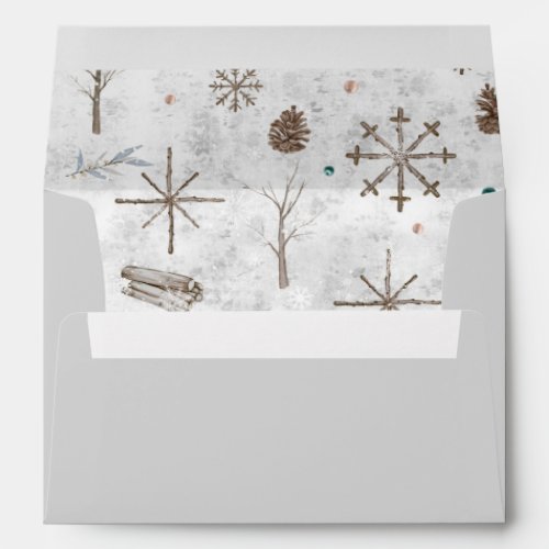Boho Twigs  Pinecone Christmas ID986 Envelope