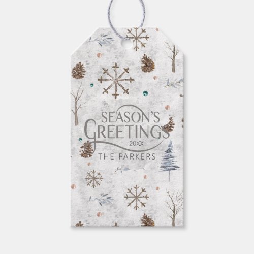 Boho Twigs  Pinecone Christmas ID986 Gift Tags