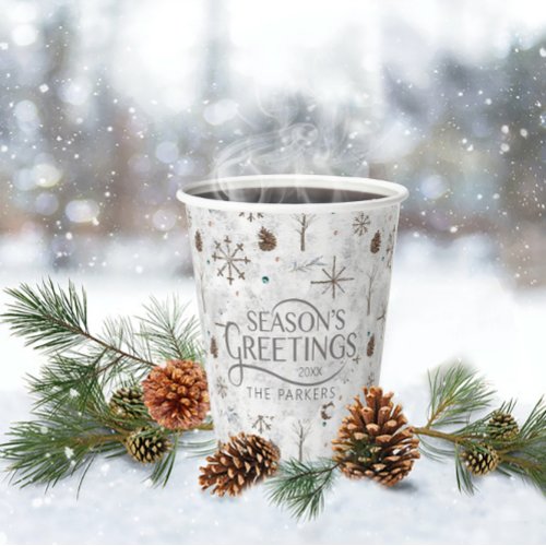 Boho Twigs  Pinecone Christmas ID986 Paper Cups
