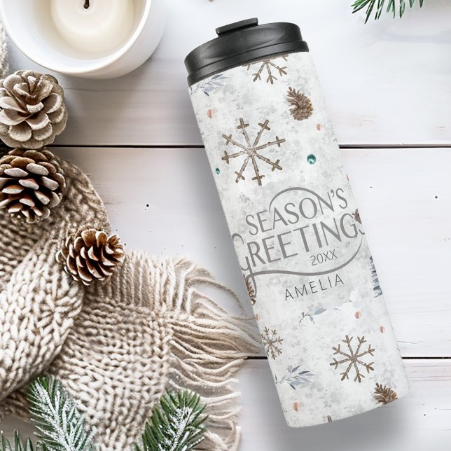 Boho Twigs & Pinecone Christmas ID986 Thermal Tumbler (Creator Uploaded)