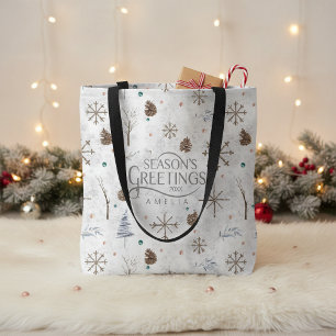 Boho Twigs & Pinecone Christmas ID986 Tote Bag