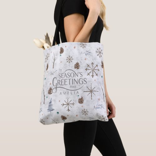 Boho Twigs  Pinecone Christmas ID986 Tote Bag