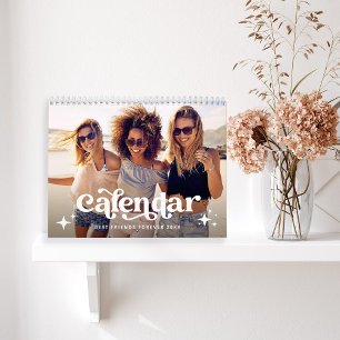 Boho Typography and Stars Friends Photo Calendar