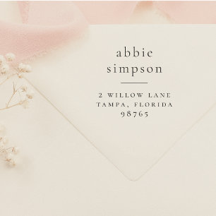 Boho Typography Name Surname Return Address Rubber Stamp