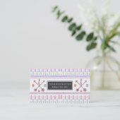 Boho Typogrpahy Tribal Aztec Feather Arrow Pattern Business Card (Standing Front)