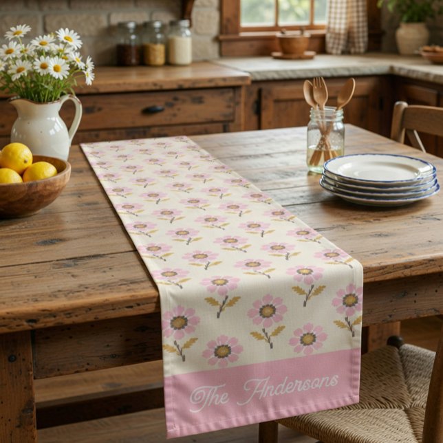 Boho Ukrainian Folk Cross Stitch Floral Short Table Runner (Creator Uploaded)